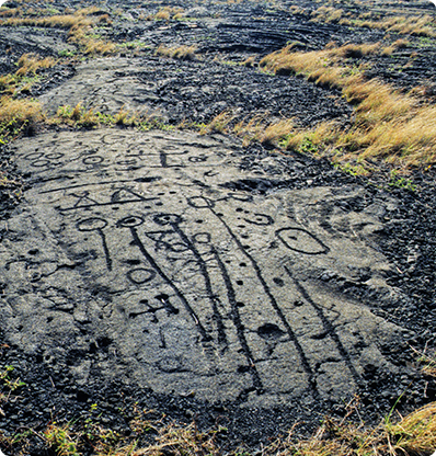 Petroglyphs at Pu‘uloa, Ka‘ū, Big Island of H