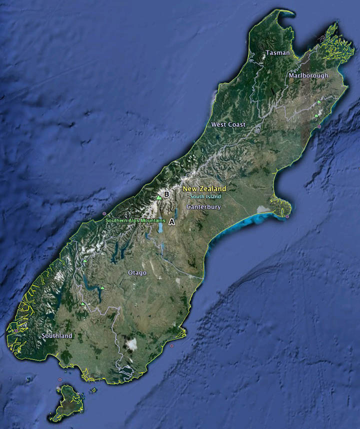 Location of the property in New Zealand South Isla