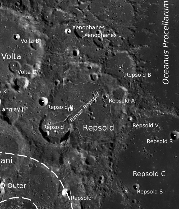 Repsold Moon Crater (LRO-WAC north pole mosaic) (N