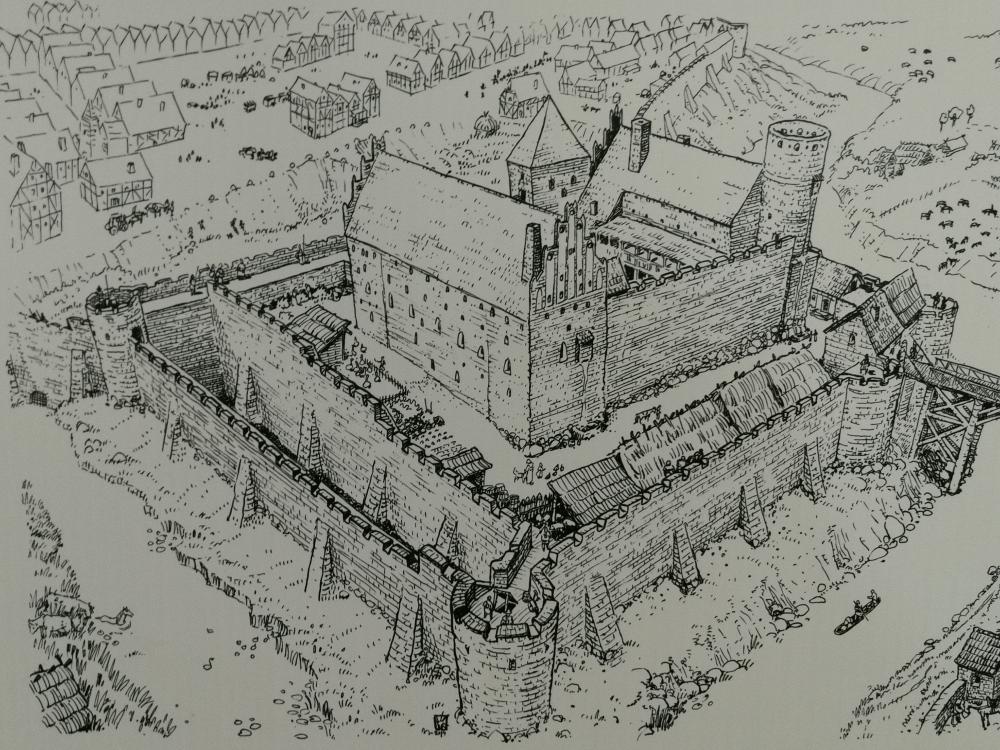 Layout of the fortified Castle Allenstein/Olsztyn 