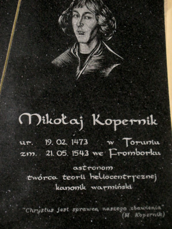 Text on the Tombstone of Nicolaus Copernicus (Phot
