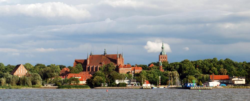 View of the old town of Frombork/Frauenburg from t