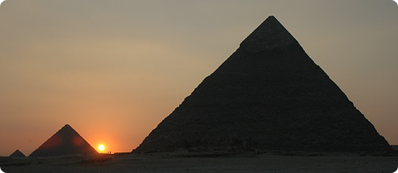 Pyramids of Giza, Egypt. Photograph © <a href=